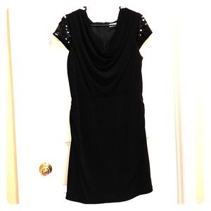 Little Black Dress with embellished cap sleeves